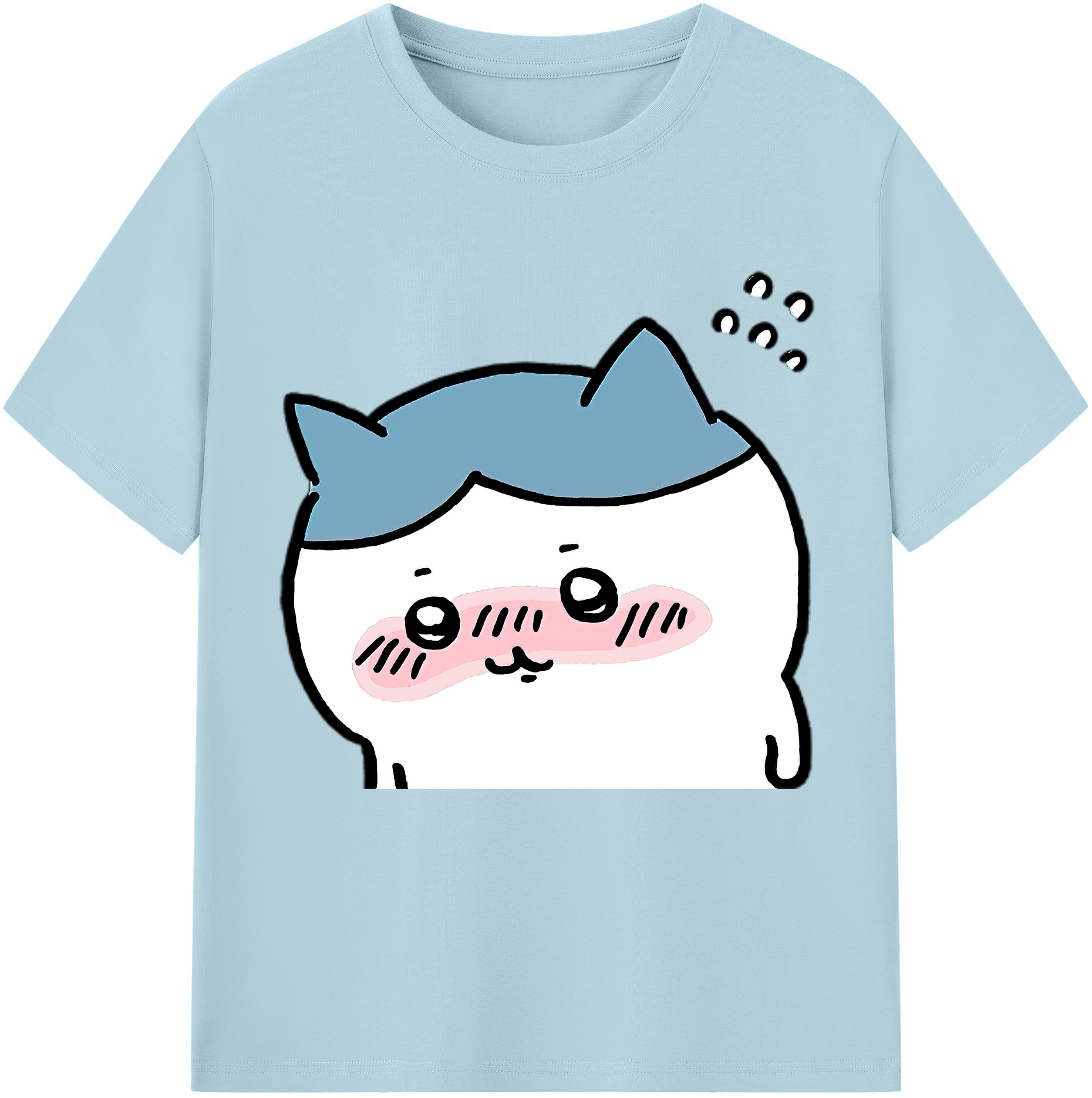 （画像用） ちいかわ ハチワレ Chii-kawa hachiware 綿100％半袖Tシャツ（フロントプリント）